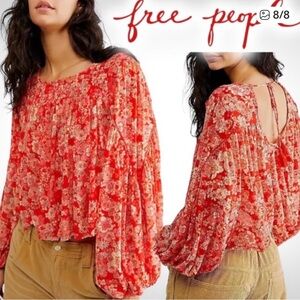 Free People Scarlet Floral Blouse